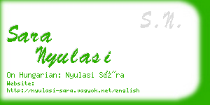 sara nyulasi business card